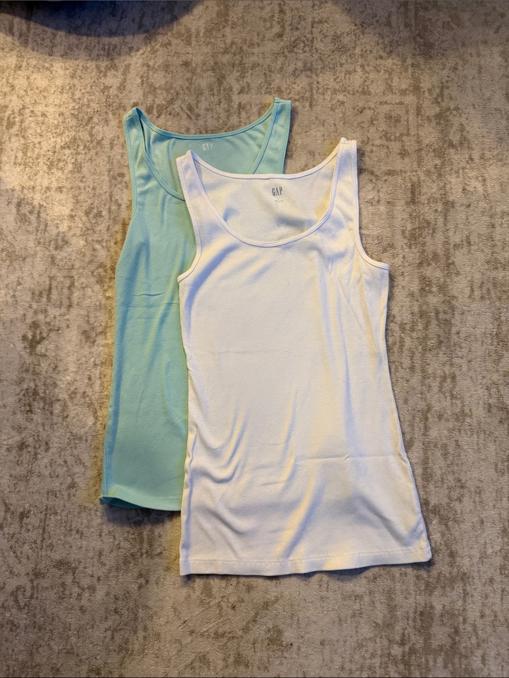 GAP Scoop Neck Tank Tops - White & Mint Green